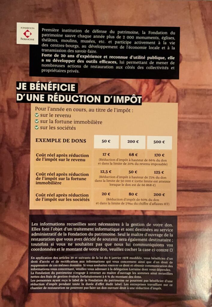 Informations sur la réduction d'impôts